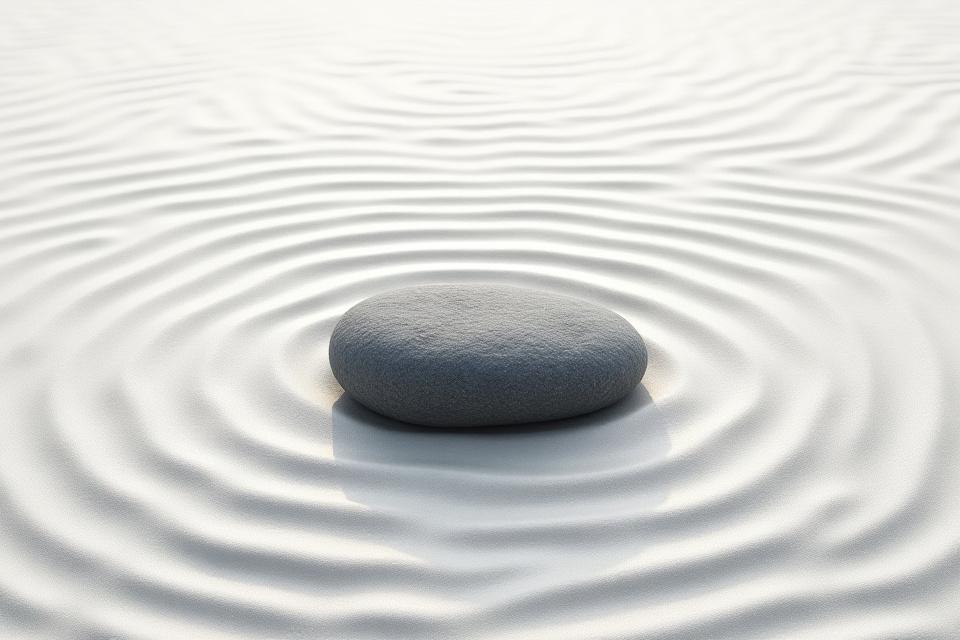 ミニマリストなデジタル石庭、簡素な美学