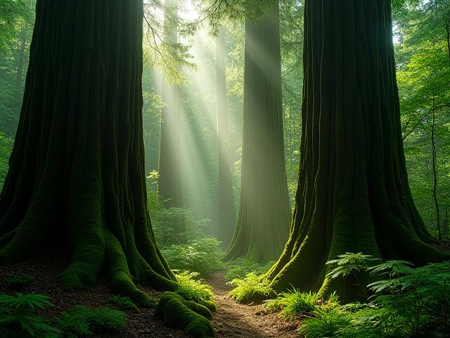 屋久島の深い緑の原生林