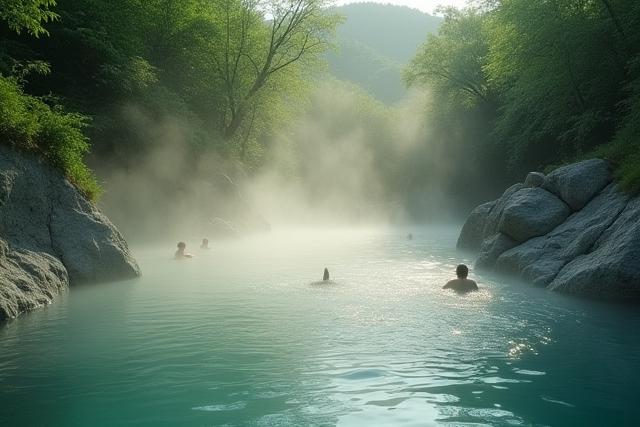 露天風呂の温泉